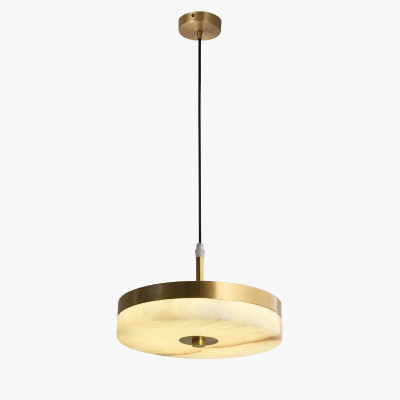 White marble pendant light and elegant copper design for modern interior - view 6
