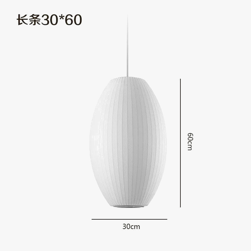 Scandinavian designer silk pendant light for elegant interior - view 9