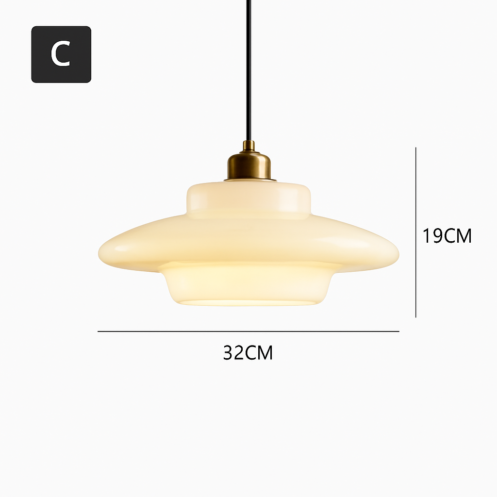 Nordic glass pendant light for elegant interior decoration - C