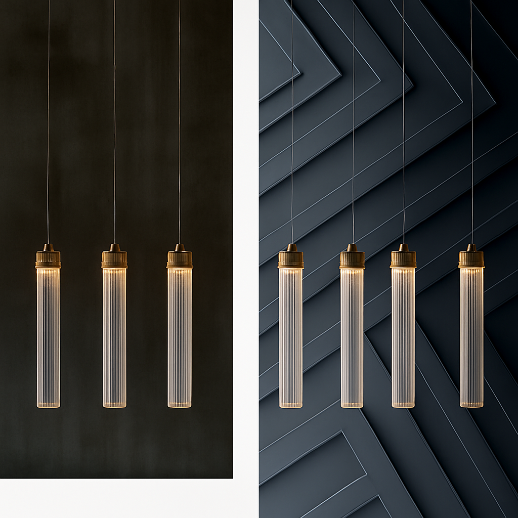 Post-modern striped glass pendant light for creative decoration - view 3
