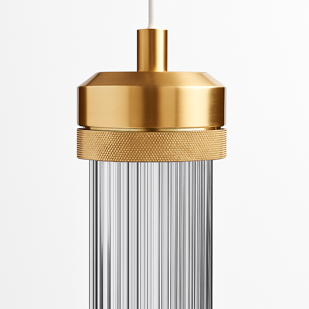 Post-modern striped glass pendant light for creative decoration - view 4