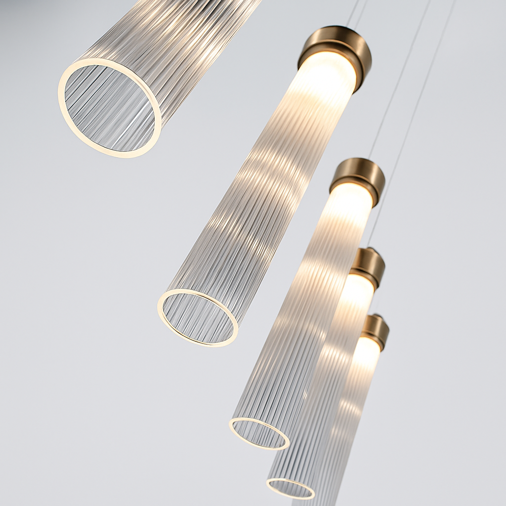 Post-modern striped glass pendant light for creative decoration - view 5