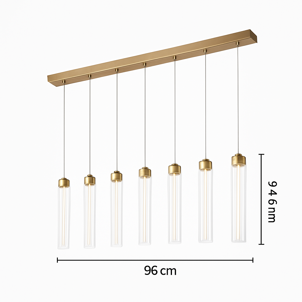 Post-modern striped glass pendant light for creative decoration - 7 Heads