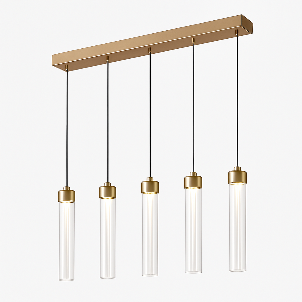 Post-modern striped glass pendant light for creative decoration - 5 Heads