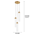 Post-modern striped glass pendant light for creative decoration - 3 Heads