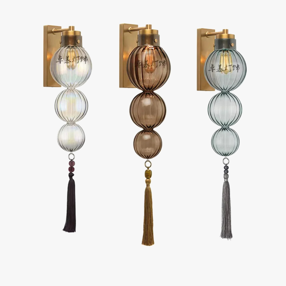Chinese style tinted glass pendant light for interior decoration - view 3