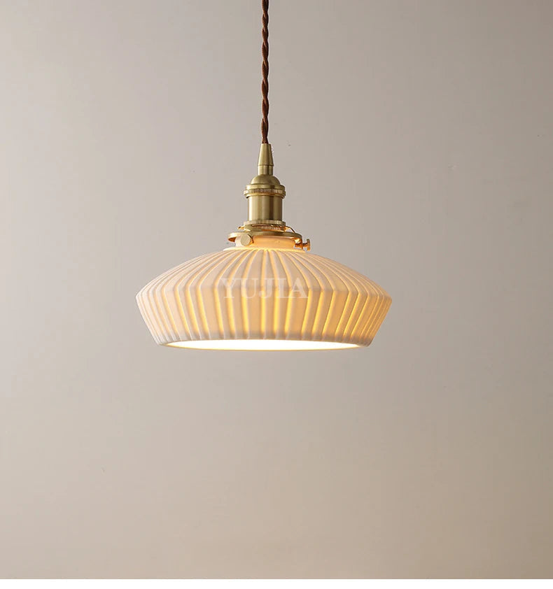 Japanese pendant light in Scandinavian ceramic style for elegant interior - view 3