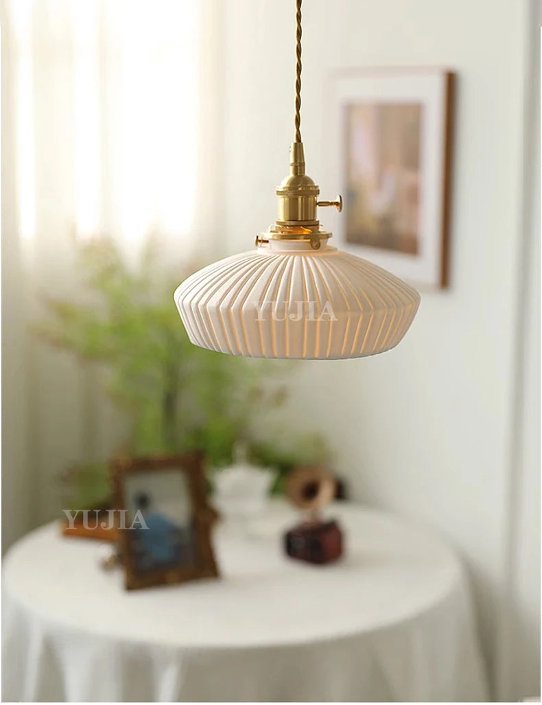 Japanese pendant light in Scandinavian ceramic style for elegant interior - view 6