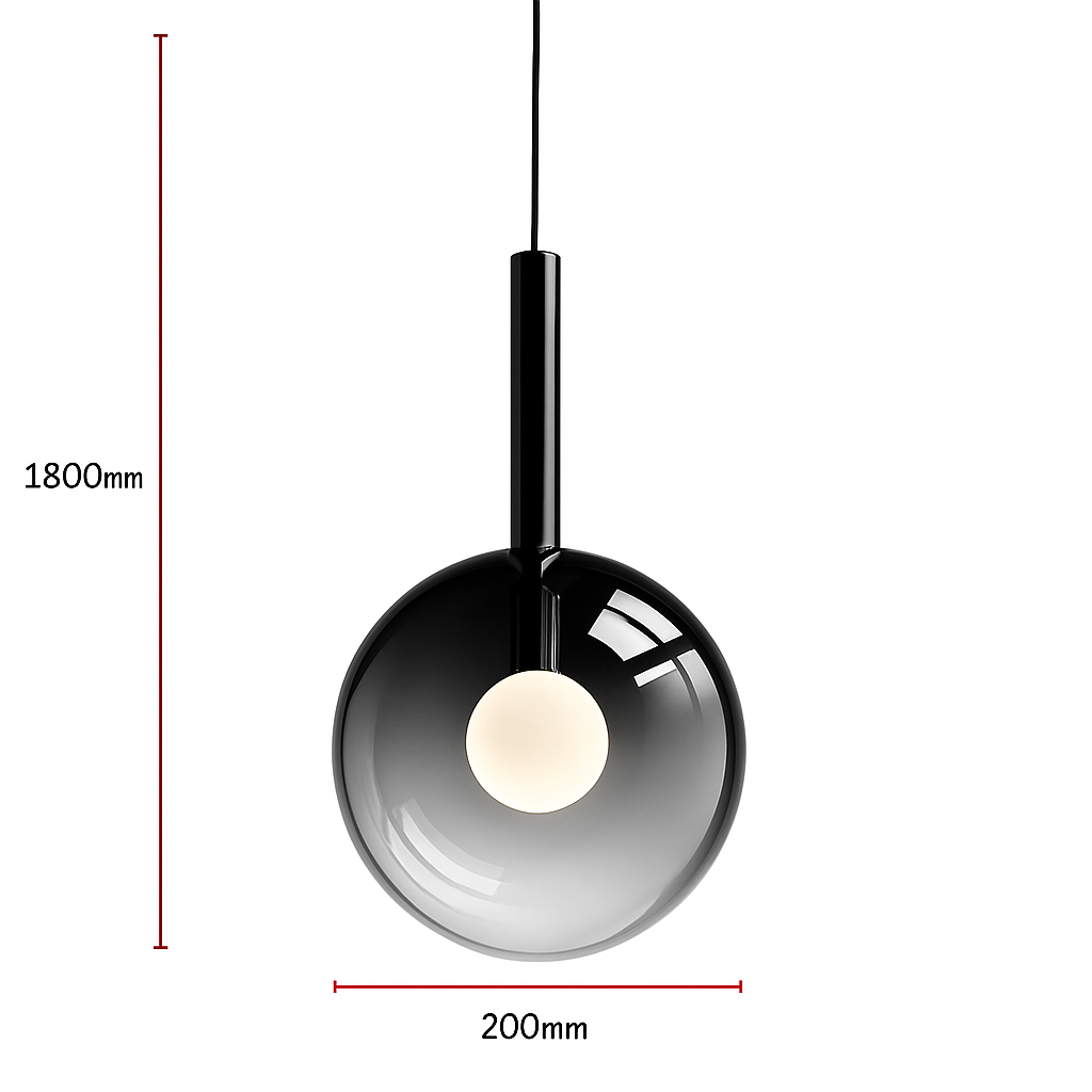 LED pendant light in metal and modern Nordic design - L / Changeable
