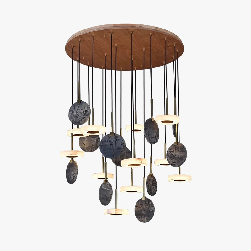 Pendant wooden marble trend 2024 modern light fixture for interior - view 5