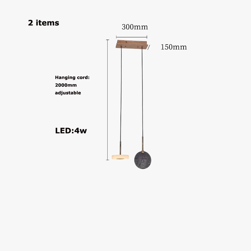 Pendant wooden marble trend 2024 modern light fixture for interior - view 7