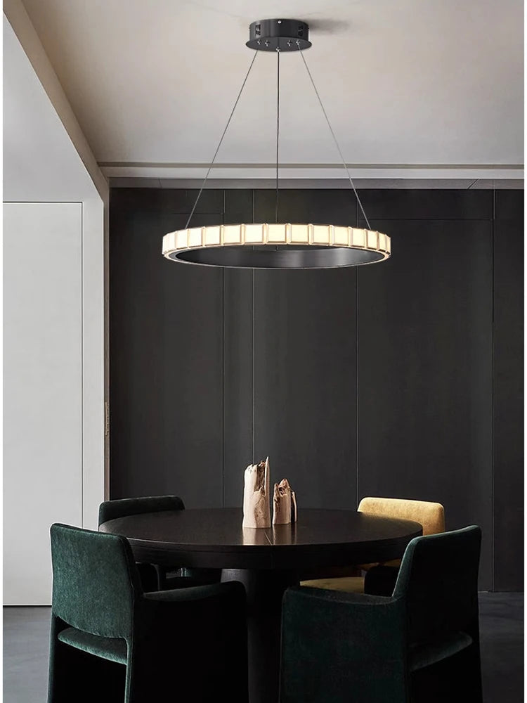 Minimalist pendant light in aluminum and acrylic refined design for interior - view 2