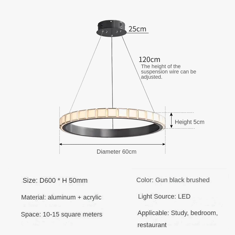 Minimalist pendant light in aluminum and acrylic refined design for interior - view 7