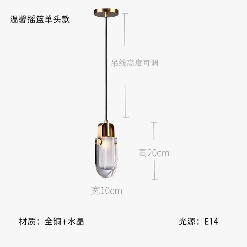 Modern crystal pendant light with decorative led lighting - view 7