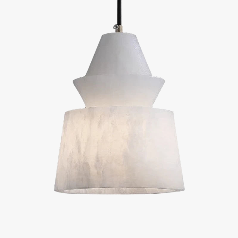 Modern pendant light in natural marble and elegant copper design - view 6