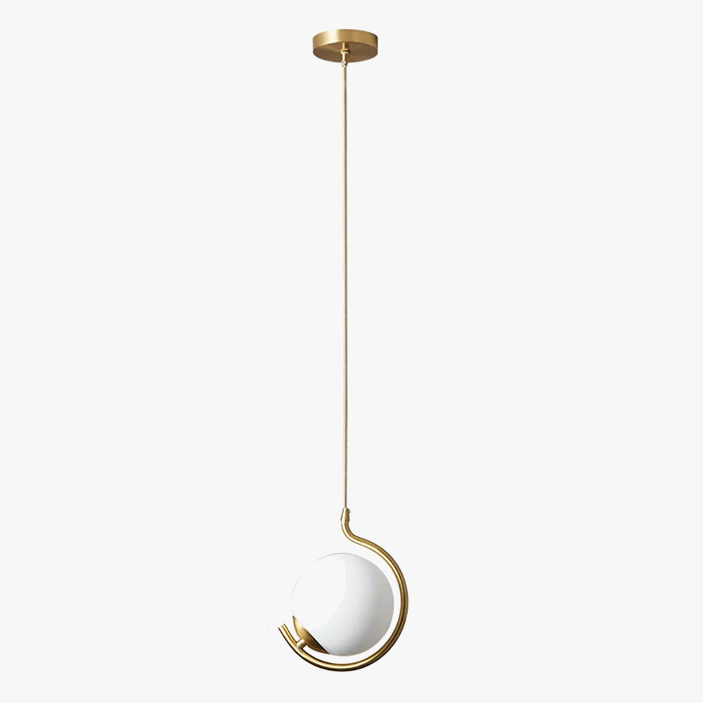 Nordic pendant light in metal and glass with decorative led ball - view 2