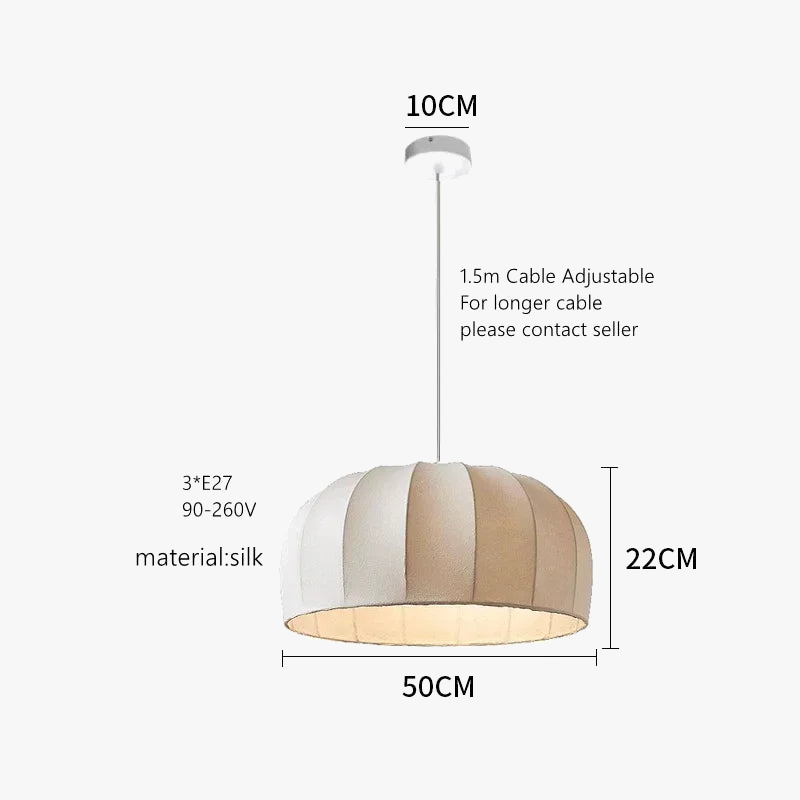Wabi-sabi Nordic pendant light in decorative silk cocoon - view 7
