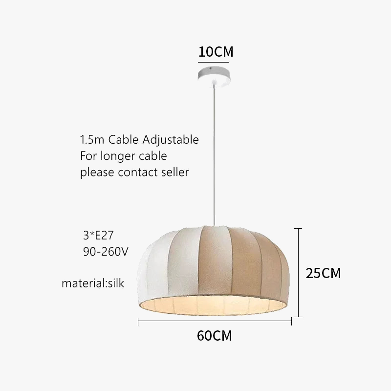 Wabi-sabi Nordic pendant light in decorative silk cocoon - view 8