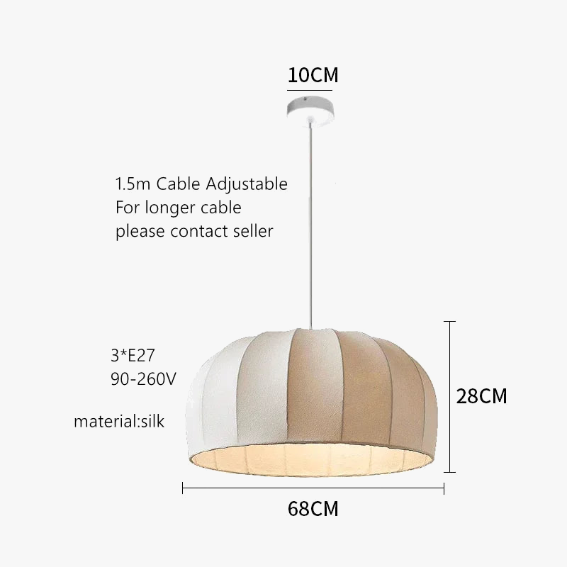 Wabi-sabi Nordic pendant light in decorative silk cocoon - view 9