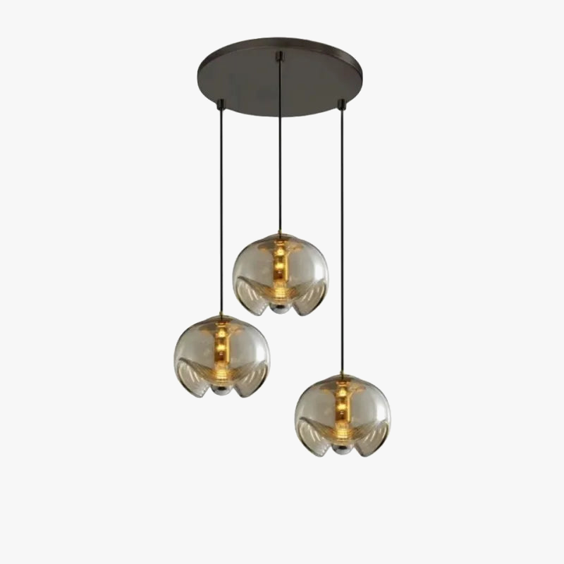 Round pendant light in glass for restaurant bar and kitchen