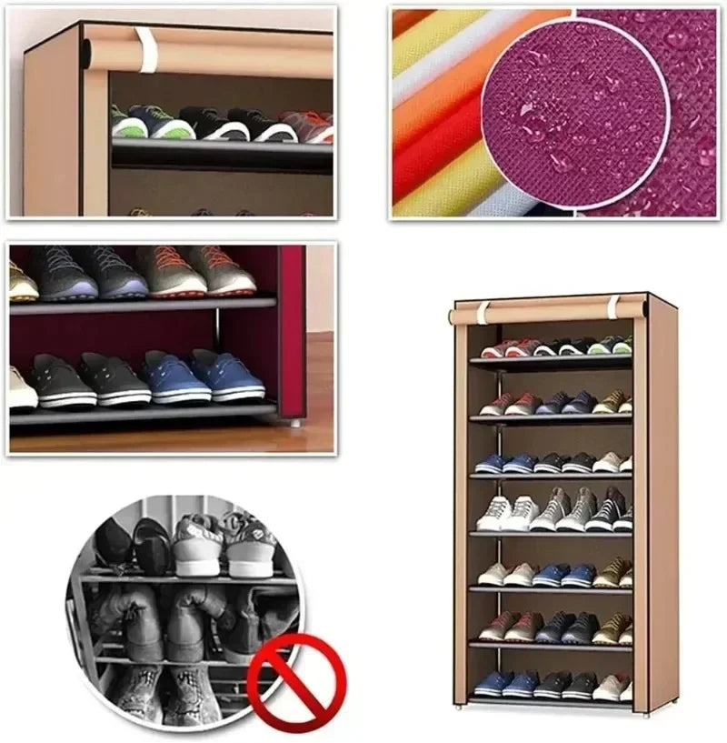 Multilayered shelf with economical and practical dust resistant shoes - view 4