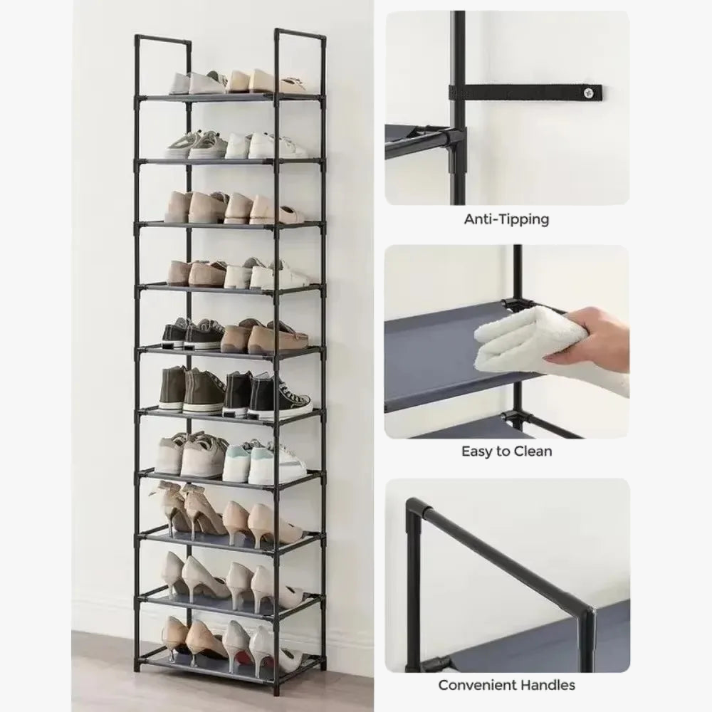 10 level standing shoe shelf large storage capacity - view 5