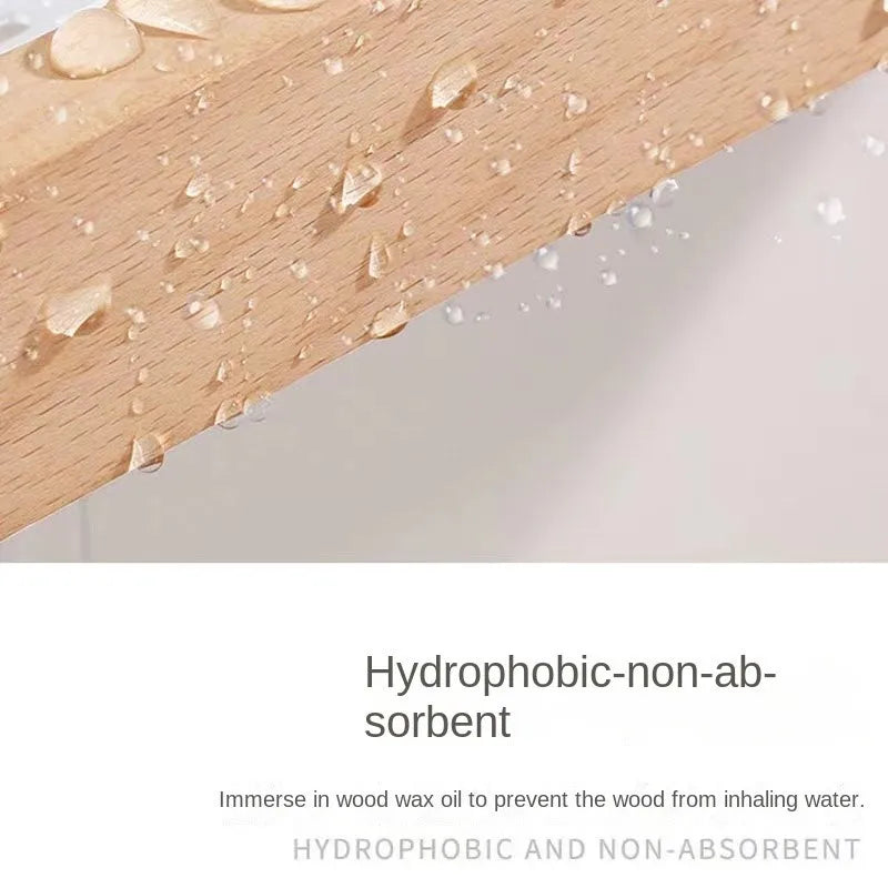 Waterproof beech shelf for kitchen and bathroom storage - view 4