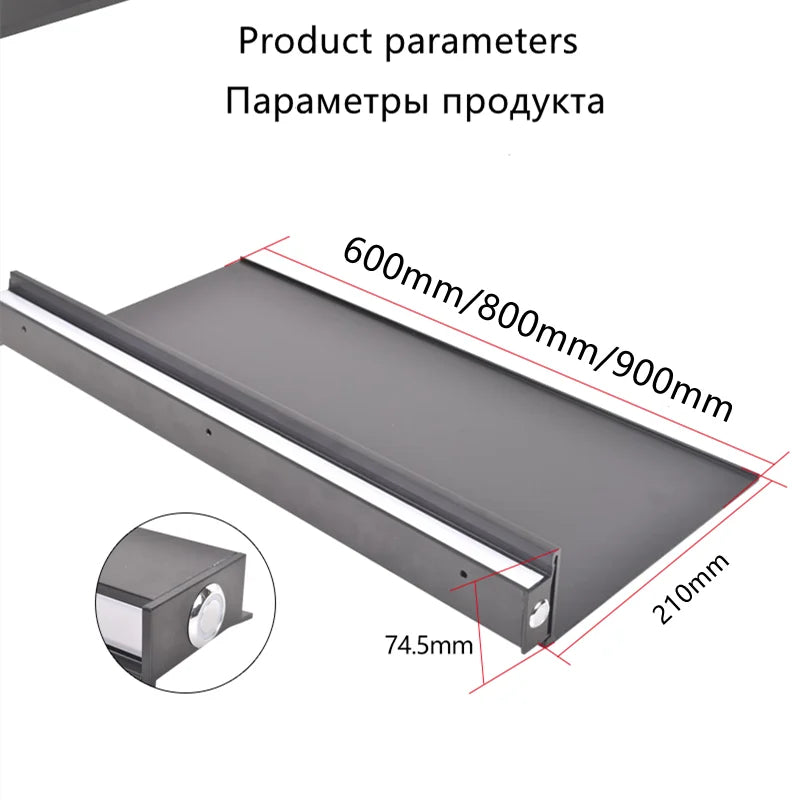 Aluminium light-filled wall shelf - view 6