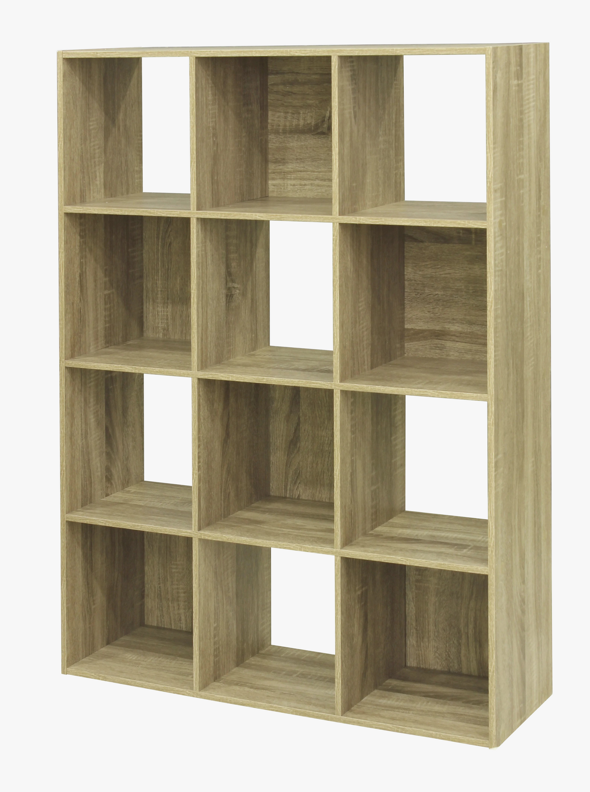 Open wooden shelf with 12 oak storage cubes - view 2
