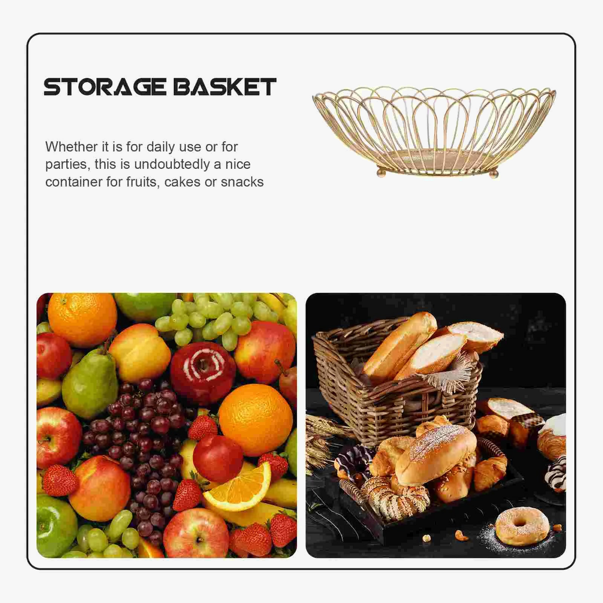 Iron storage shelves for multifunctional plates and fruit - view 3