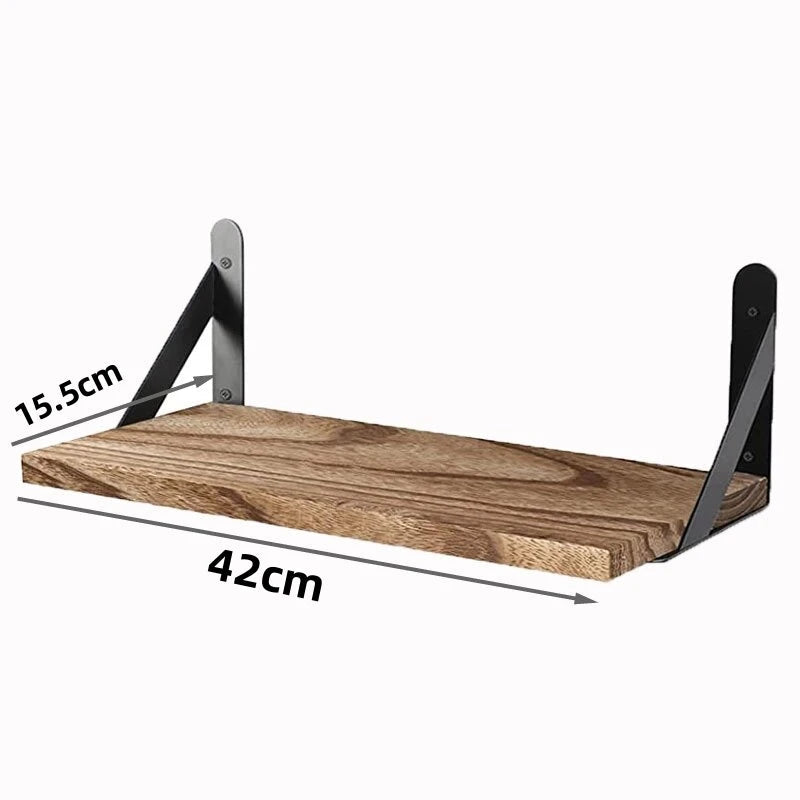 Wall shelves in solid wood simple design for hanging storage - view 8