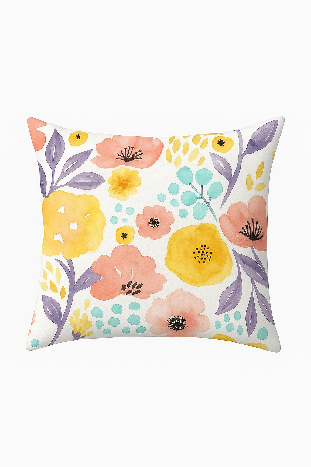 Soft Square Floral Pillowcase 45 X 45 cm