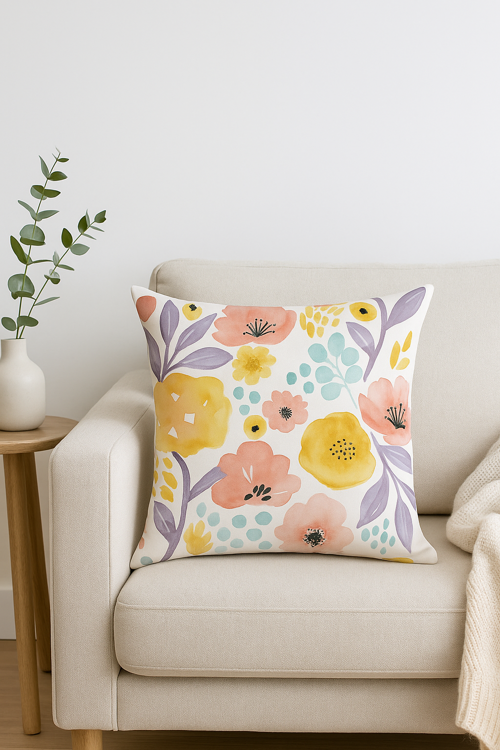 Soft Square Floral Pillowcase 45 X 45 cm - view 2