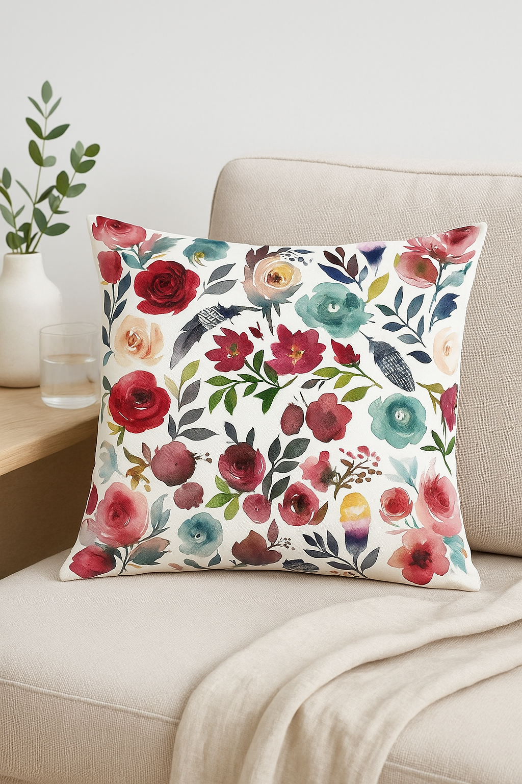 Refined Square Floral Pillowcase 45 X 45 cm - view 2