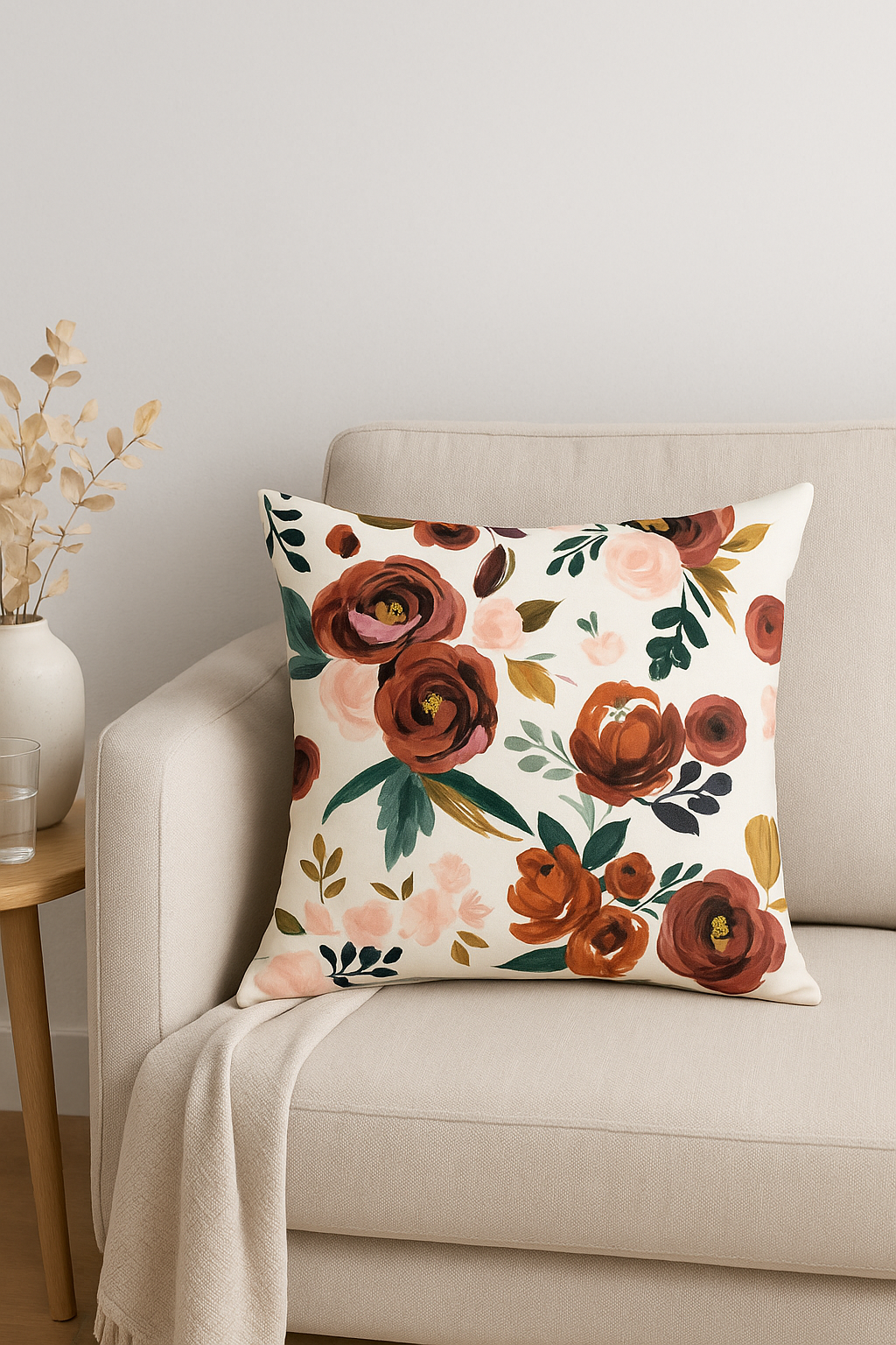 Elegant Square Floral Pillowcase 45 X 45 cm - view 2