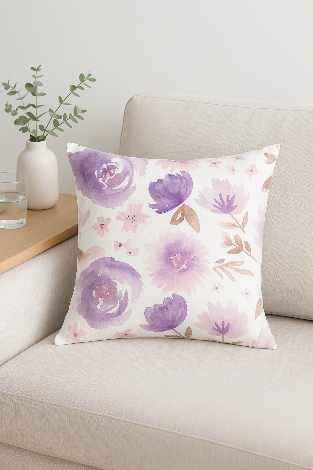 Delicate Square Floral Pillowcase 45 X 45 cm - view 2