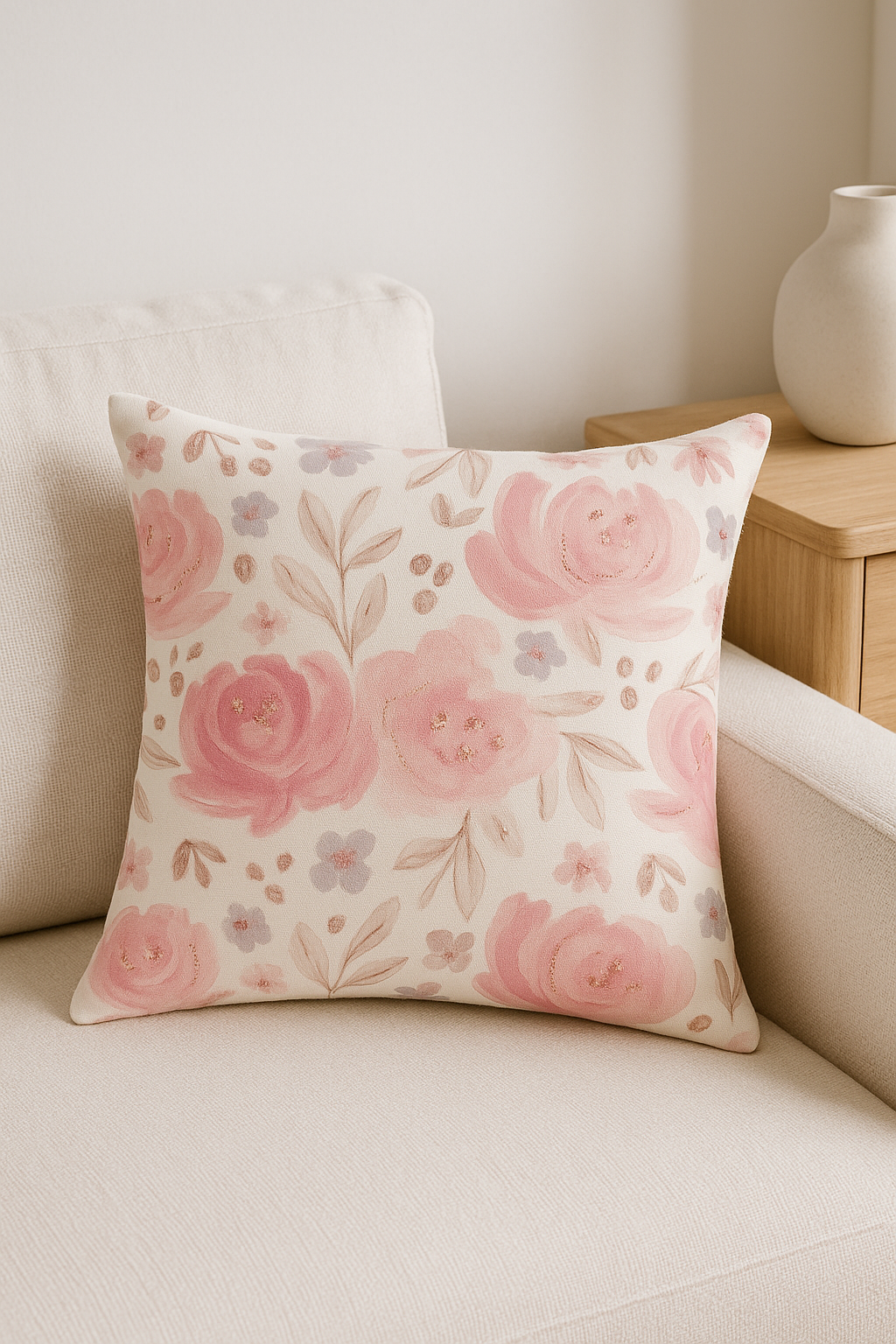 Square pillowcase fresh style flowers 45x45 cm - view 2