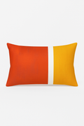 Decorative pillowcase with geometric motifs with lumbar support