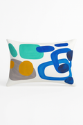 Decorative pillowcase with geometric motifs and lumbar support