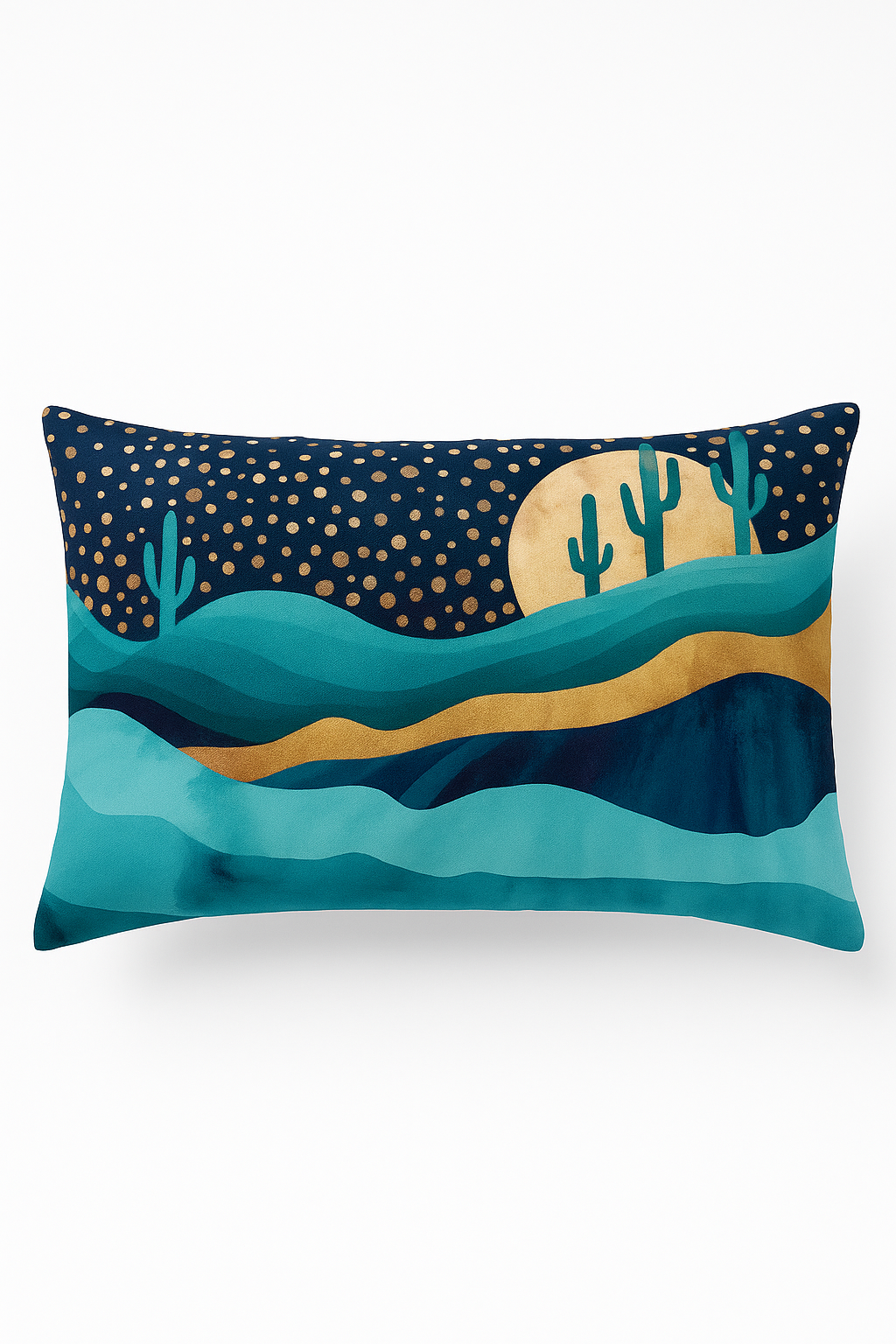 Decorative pillowcase Chinese style watercolor stripes 30 x 50 cm