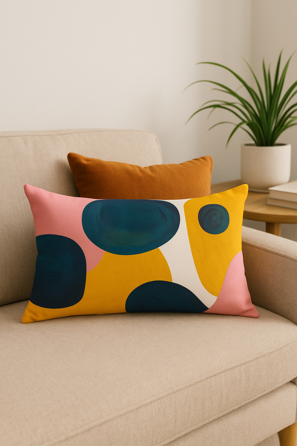 Geometric pillowcase with lumbar support for office living room - view 2