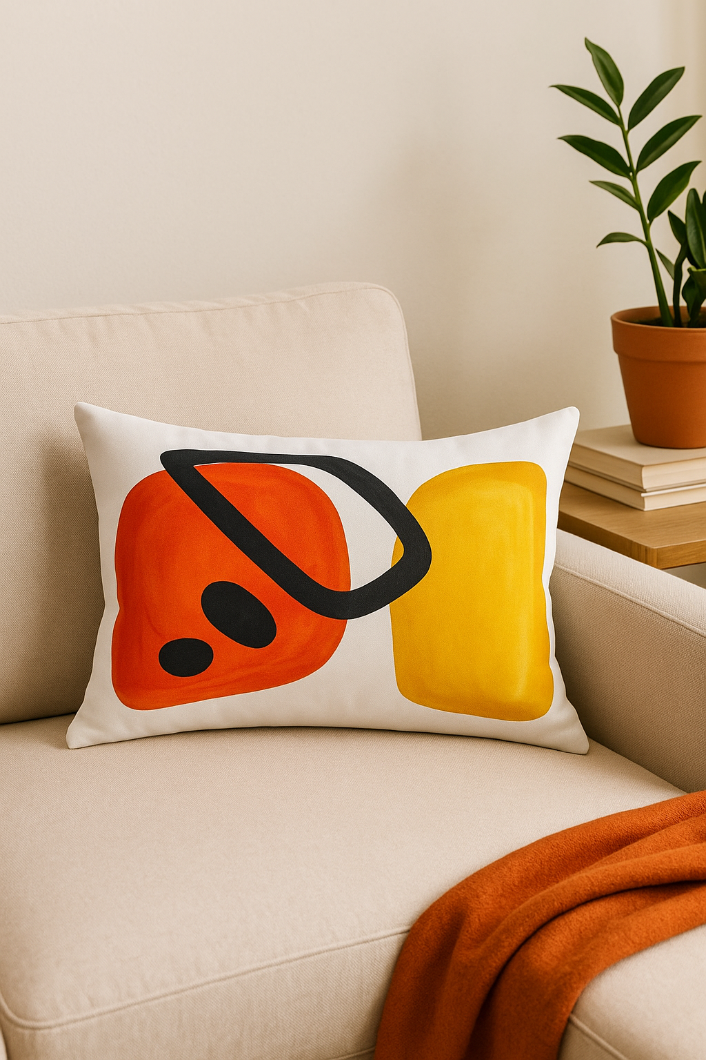 Geometric pillowcase with lumbar support for the living room - view 2