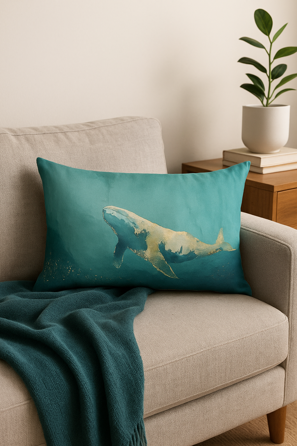 Vaporous Chinese Watercolor Rectangular Pillowcase - view 2