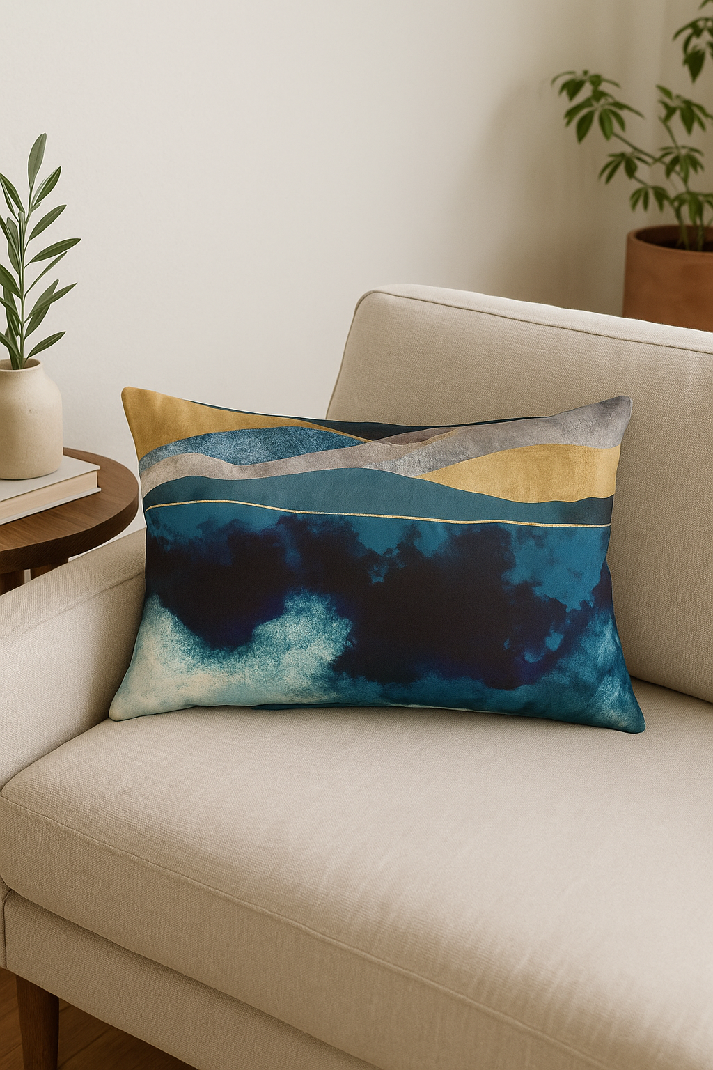 Chinese Watercolor Striped Pillowcase 30x50cm - view 2