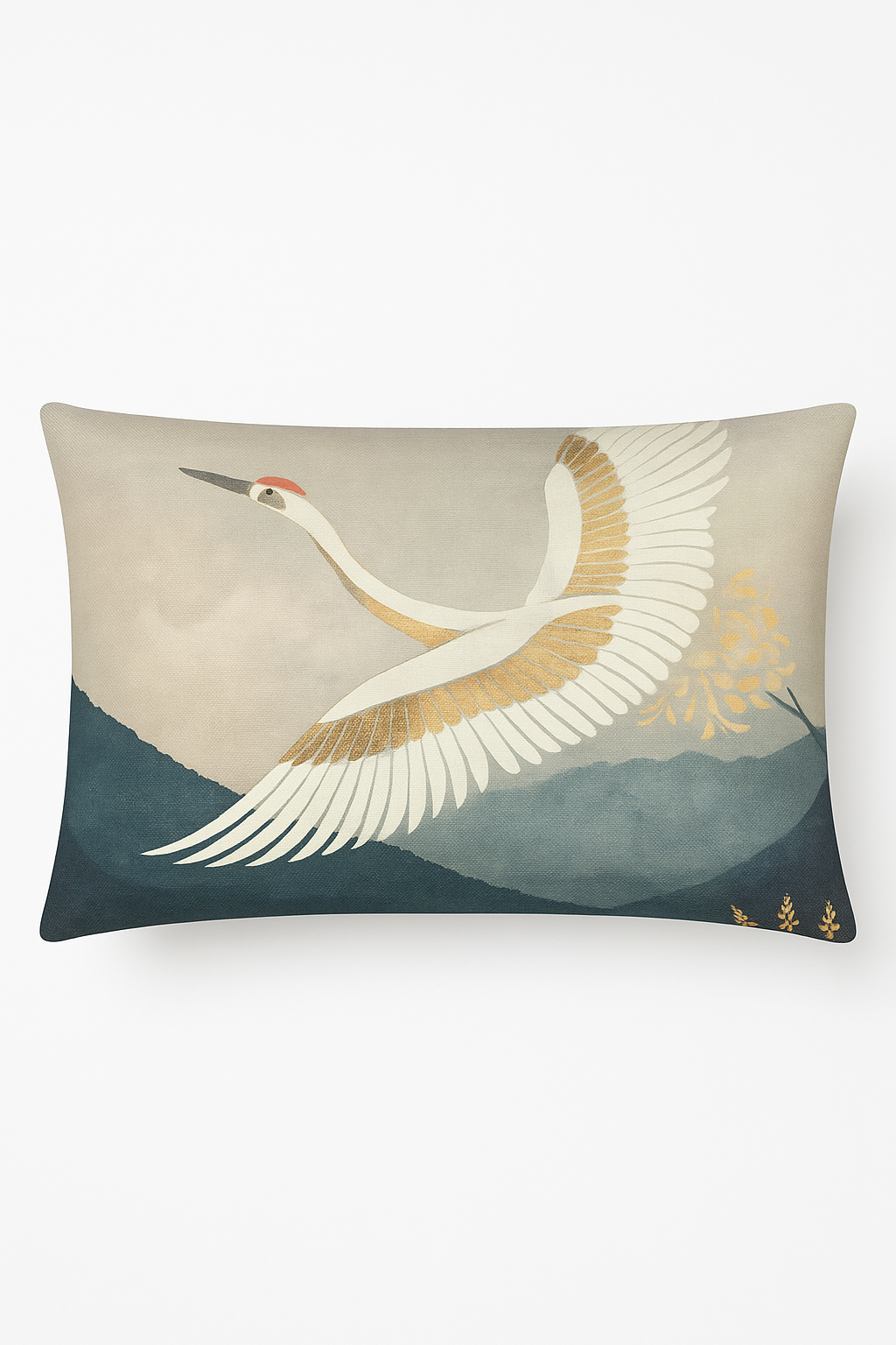 Chinese watercolor style rectangular pillowcase 30 x 50 cm