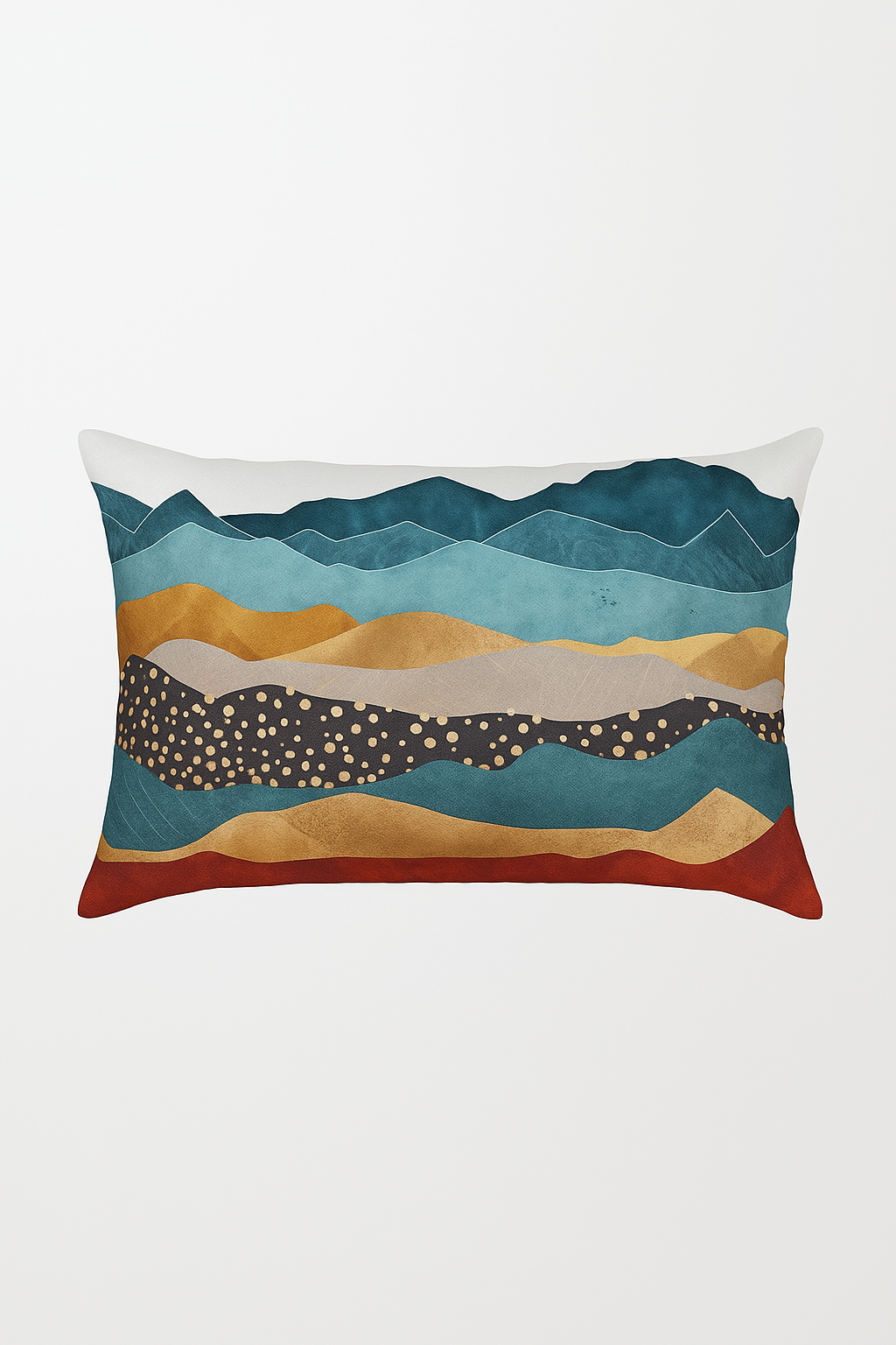 Chinese style rectangular pillowcase with watercolour stripes