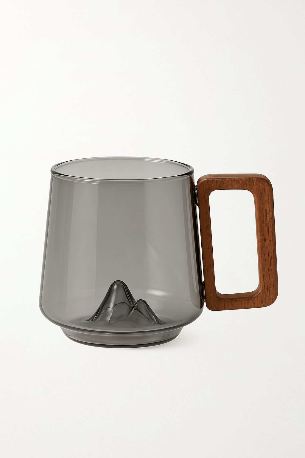 Cup a the glass borosilicate handle wood resistant