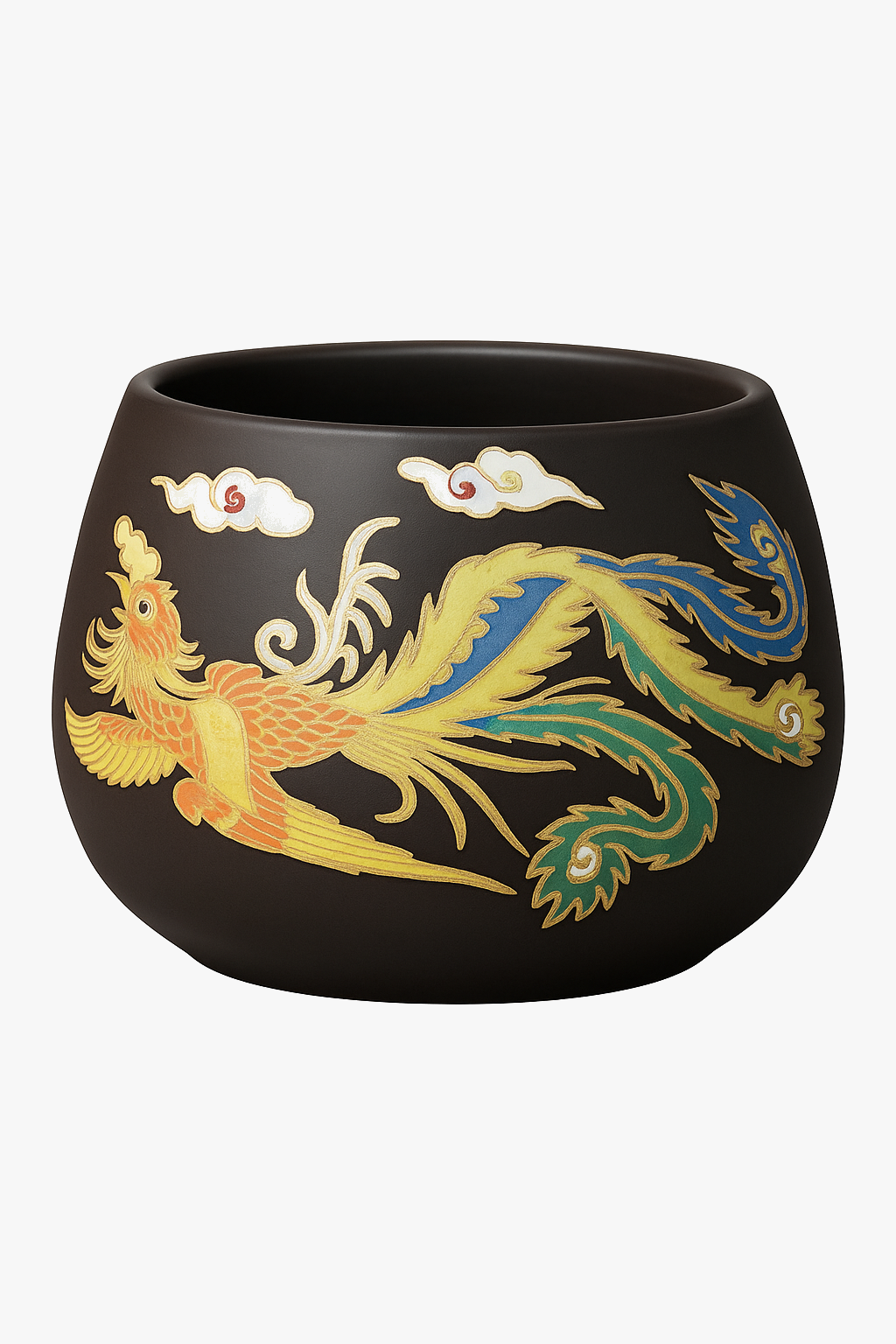Cup argile dragons phenix gongfu artisanale changeante