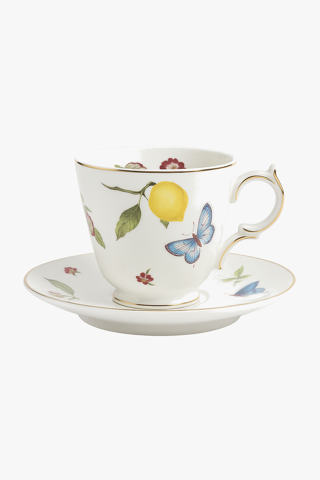 European ceramic cup style elegant lemon pattern