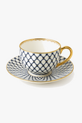 Cup ceramic style Nordic handle elegant gold